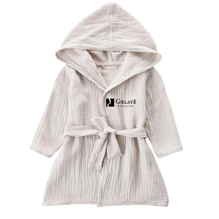 Woven, 100% Cotton Bathrobe - Grey S/M/ L